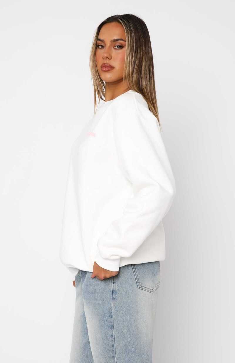 White Fox Shooting Stars Oversized Sweater Off White | FPNIBR-630