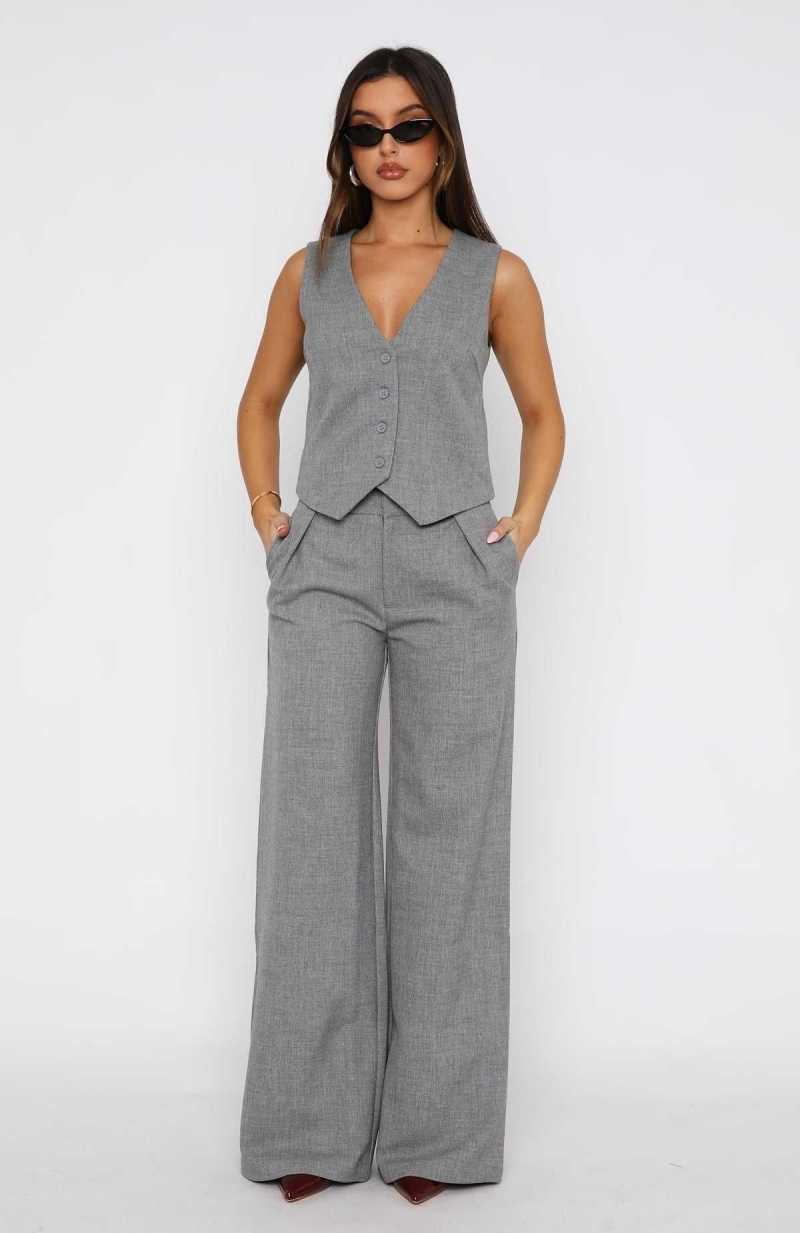 White Fox Socialite Pants Grey | NXPUGR-705