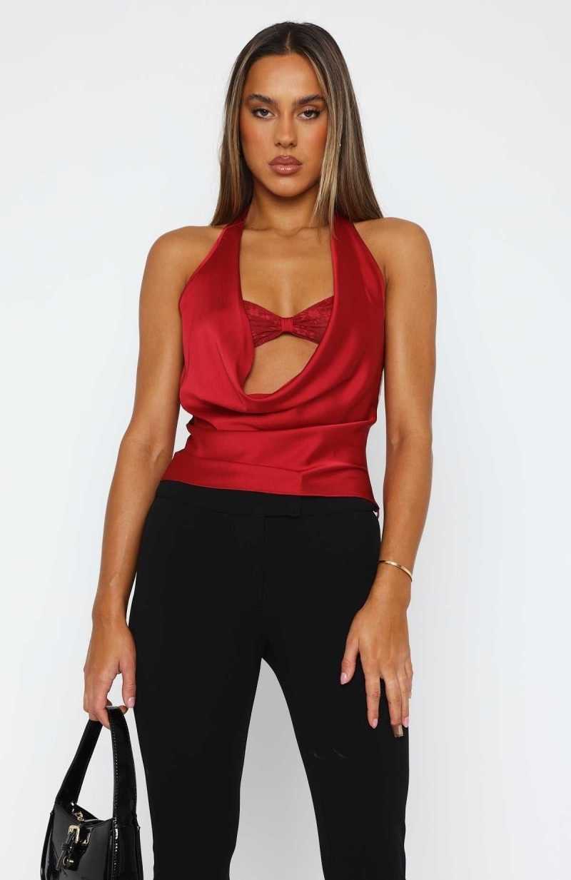 White Fox Softer Side Two Piece Halter Top Wine | NYPMJK-205