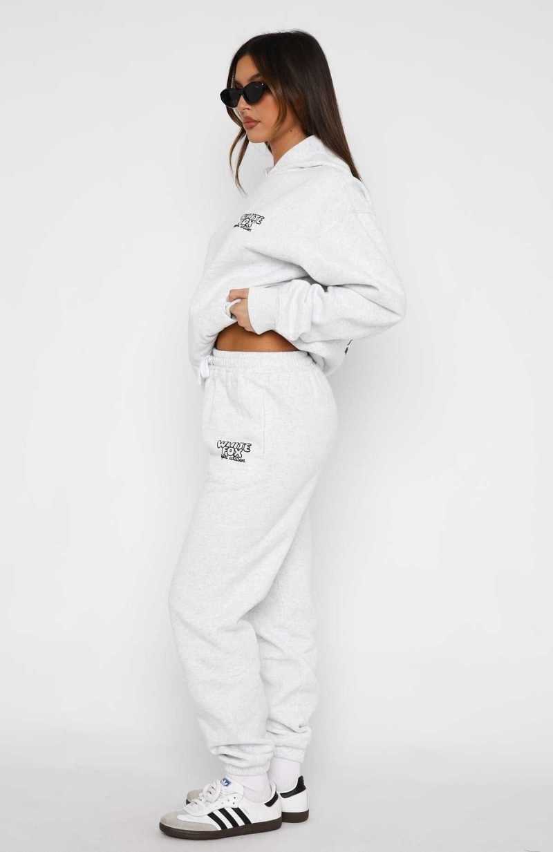 White Fox Sport Edition Sweatpants Grey Marle | CMDIGY-935