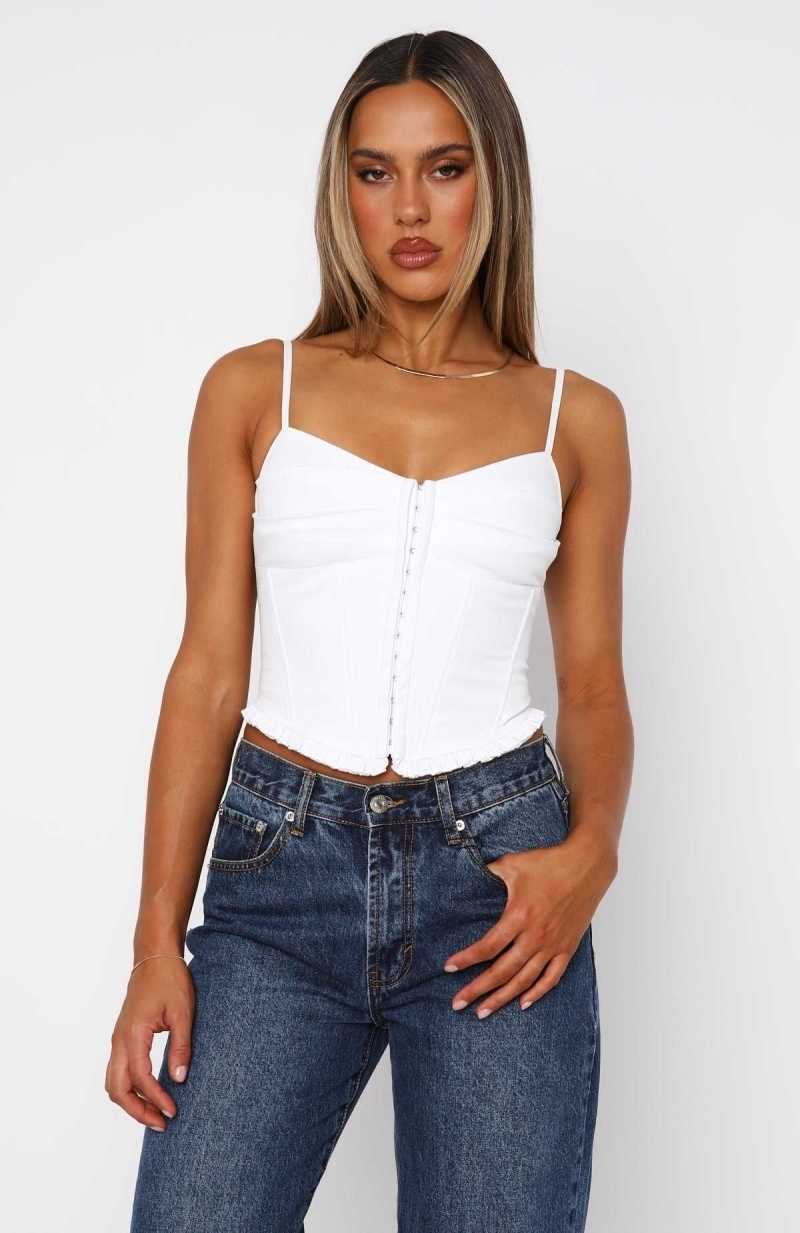 White Fox Striking Out Bustier White | RMJFSB-825