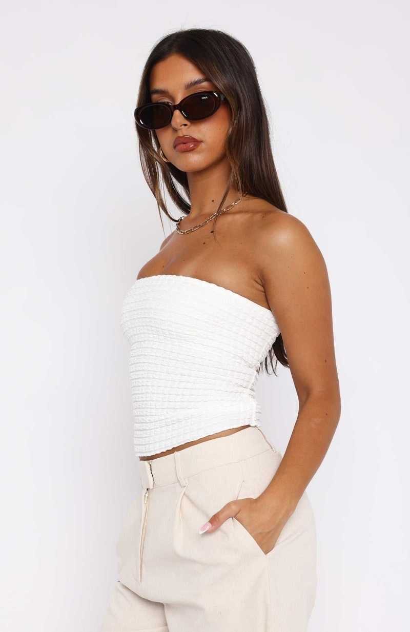 White Fox Stroke Of Luck Strapless Top White | PRLFYC-210