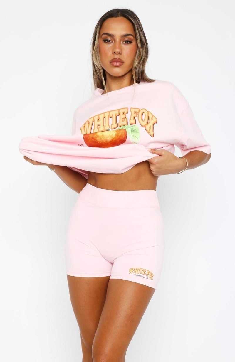 White Fox Summer Fruits Bike Shorts Pink | SOZJMF-269