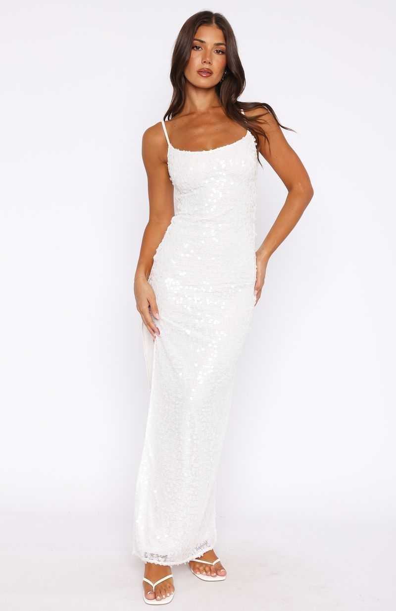 White Fox Summer Loving Maxi Dress White | QRPYGM-593