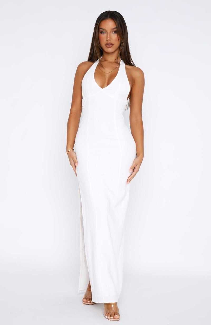 White Fox Sun Kissed Glow Maxi Dress White | ODQZKB-025