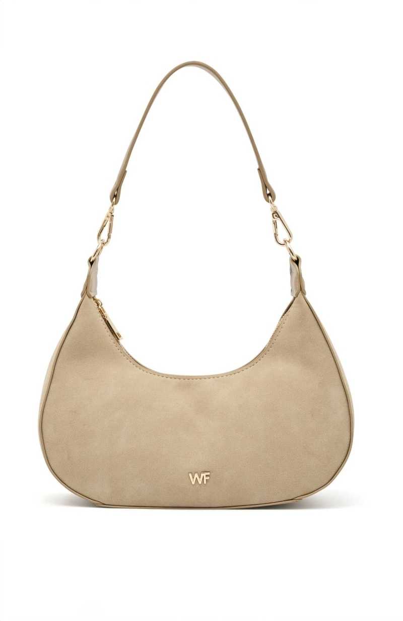 White Fox Sweet N Simple Suede Bag Sand | CHJKLZ-271