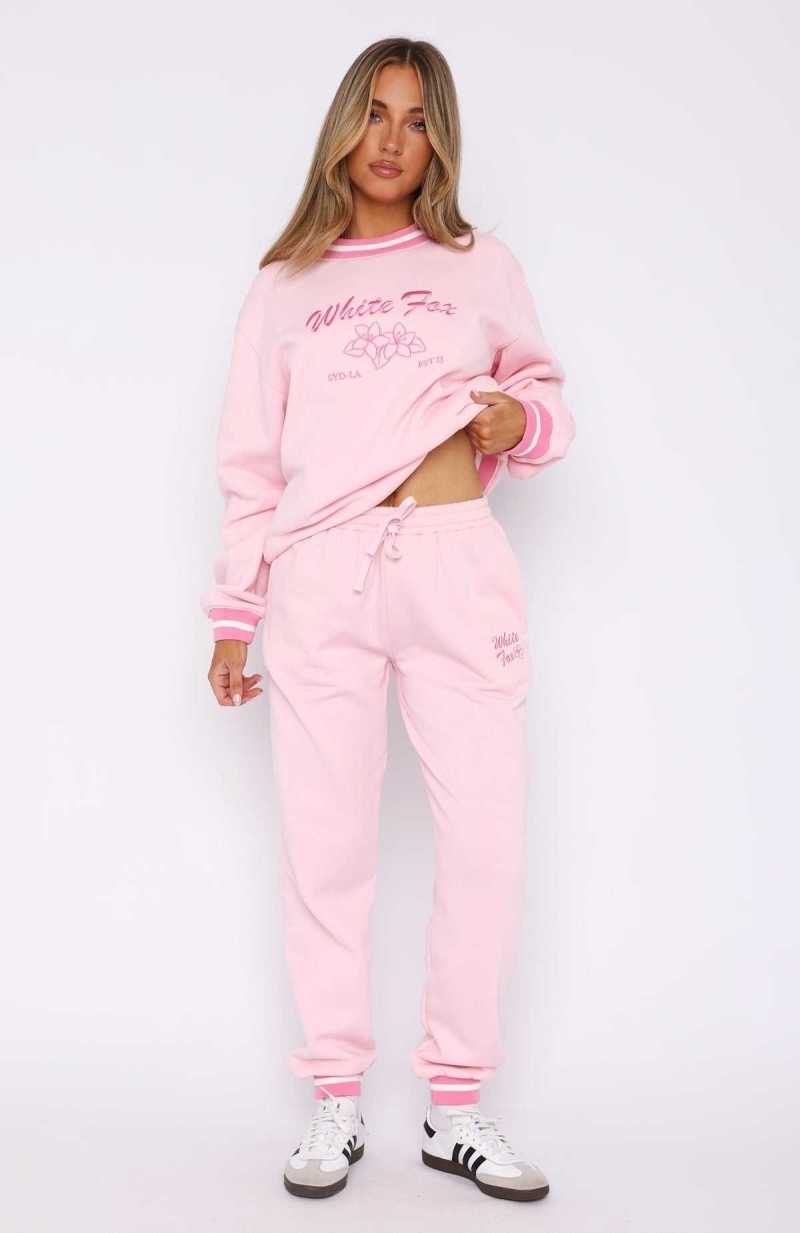 White Fox Taking A Break Sweatpants Pink | PLNHRQ-568