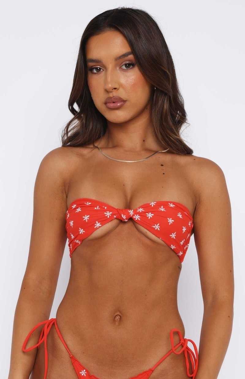 White Fox Tallows Bikini Top Red | CXJLSN-845