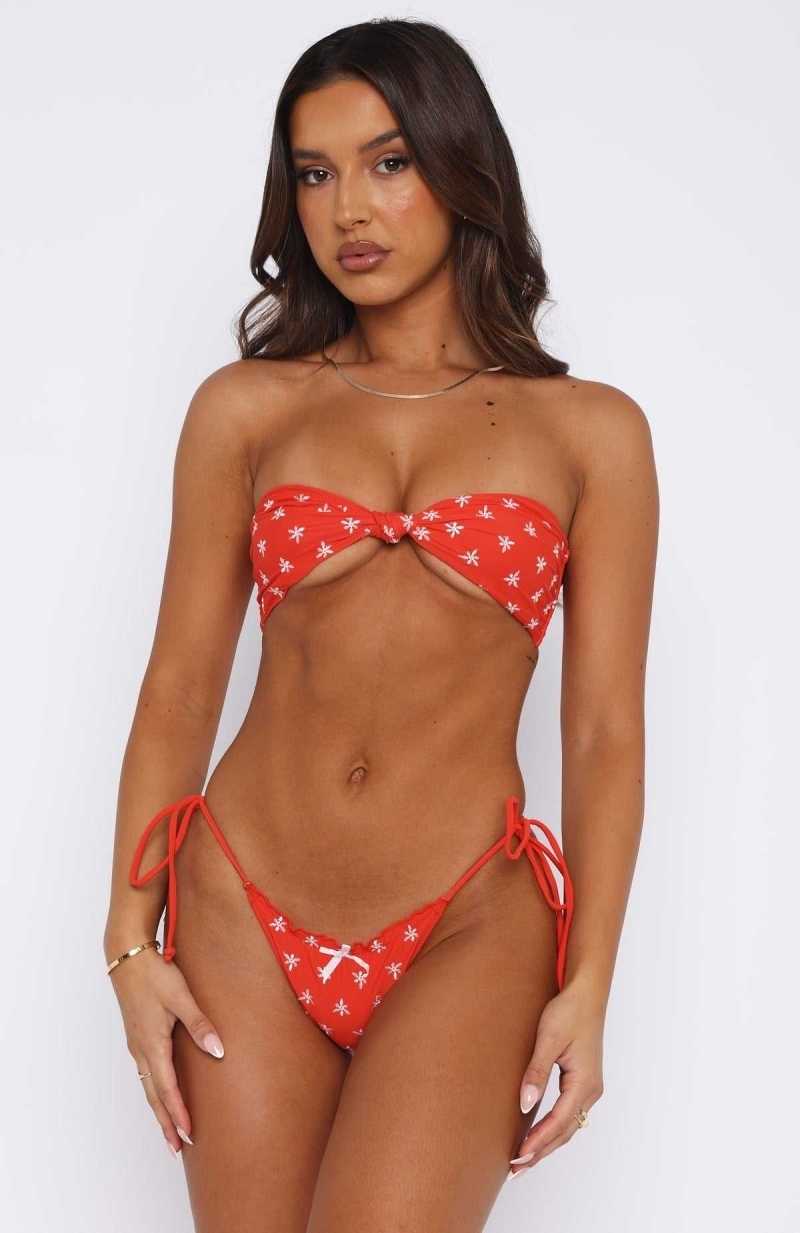 White Fox Tallows Bikini Top Red | CXJLSN-845