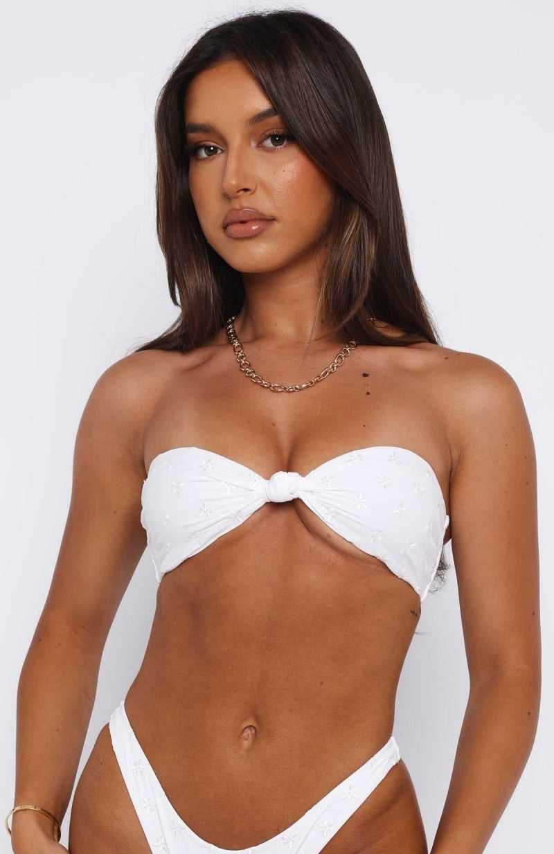 White Fox Tallows Bikini Top White | SAHDRC-451