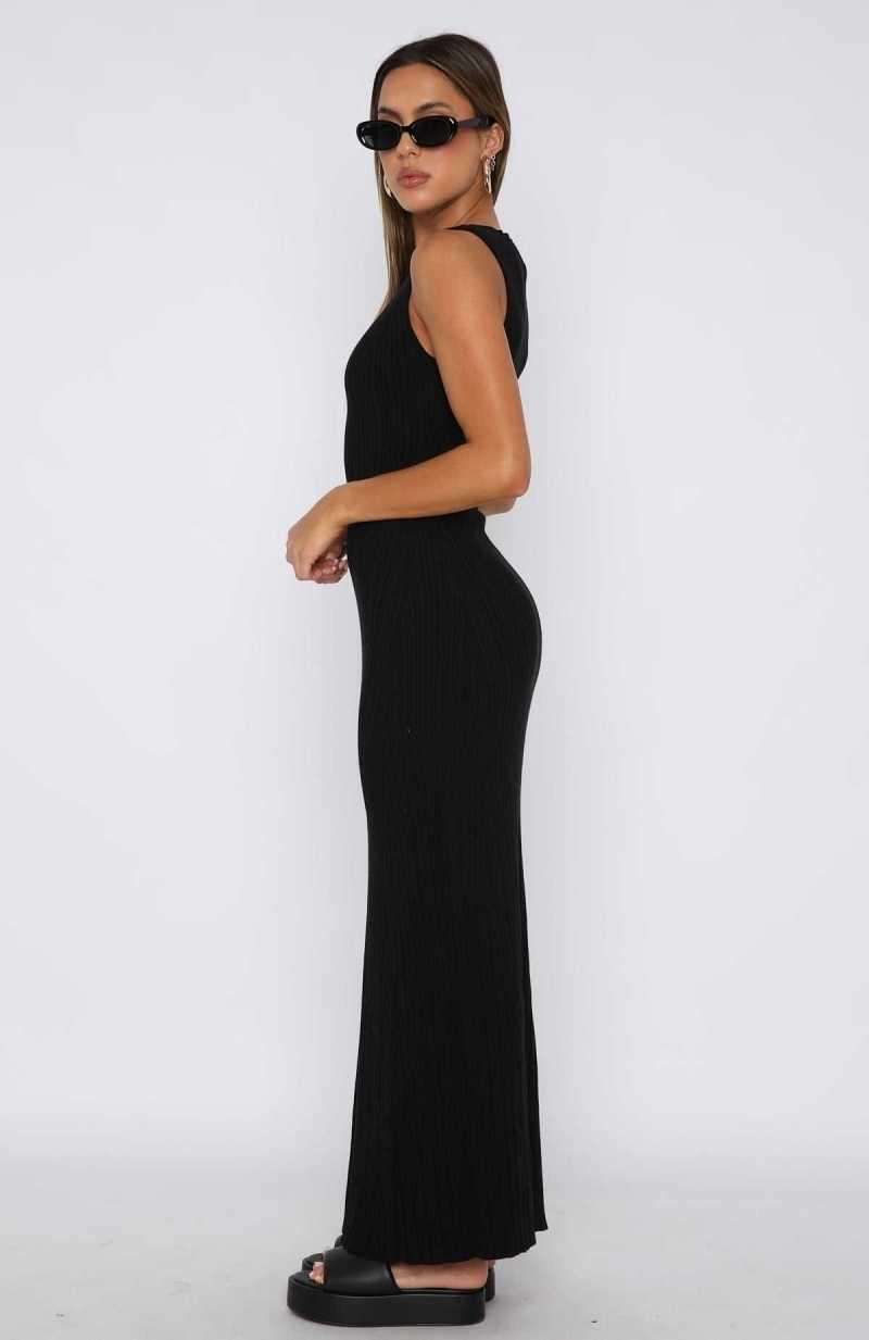 White Fox Tami Maxi Dress Black | ZYTKQL-761