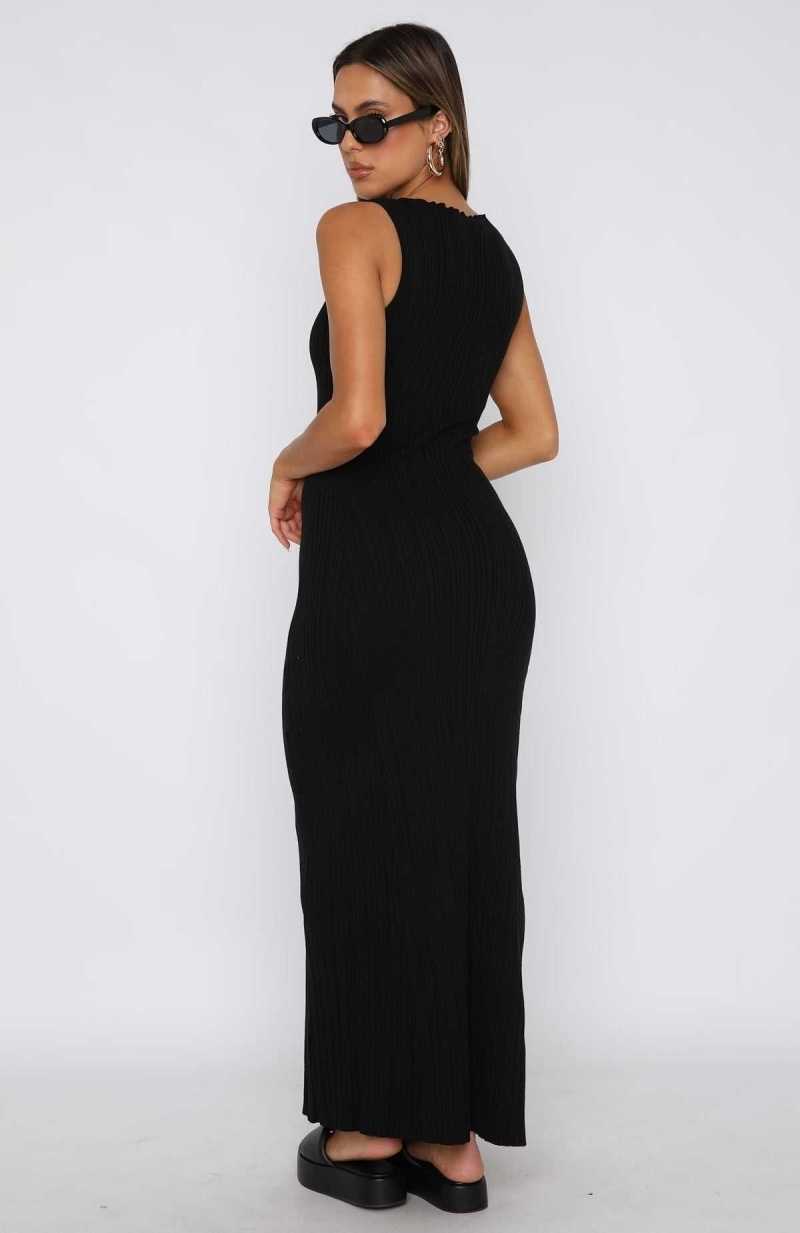 White Fox Tami Maxi Dress Black | ZYTKQL-761