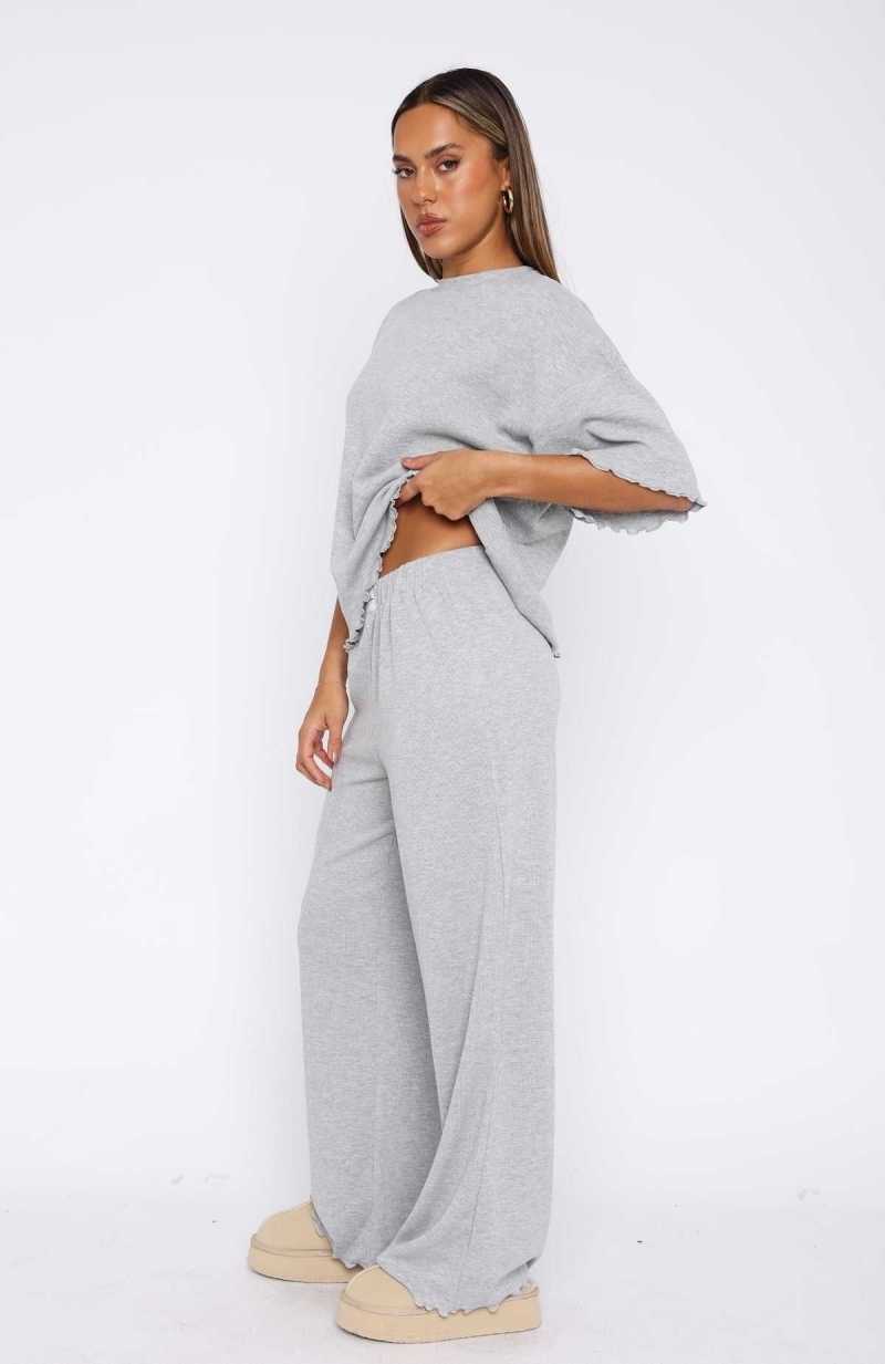 White Fox Tell You Everything Pyjama Pants Grey Marle | YSTKMX-102