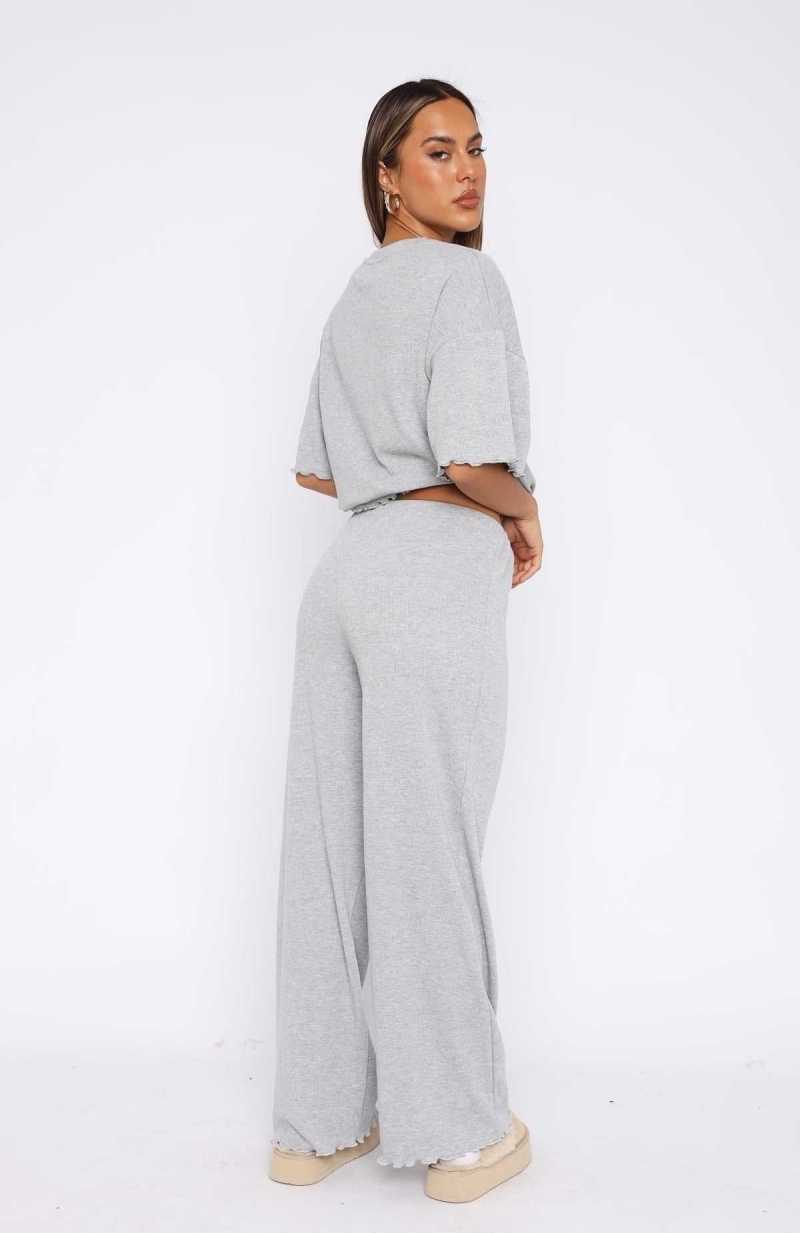 White Fox Tell You Everything Pyjama Pants Grey Marle | YSTKMX-102