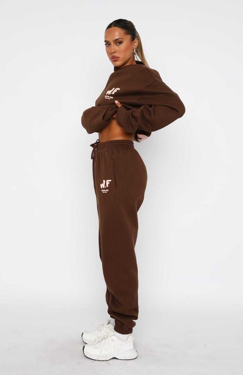 White Fox The New Standard Sweatpants Chocolate | JNTGZD-547