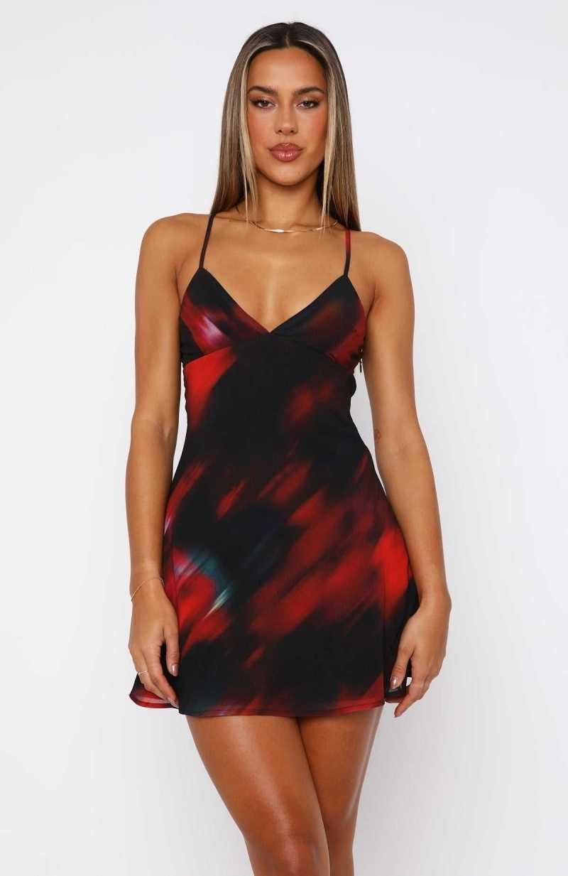 White Fox The Riviera Mini Dress Crimson Blur | TXYQWR-801