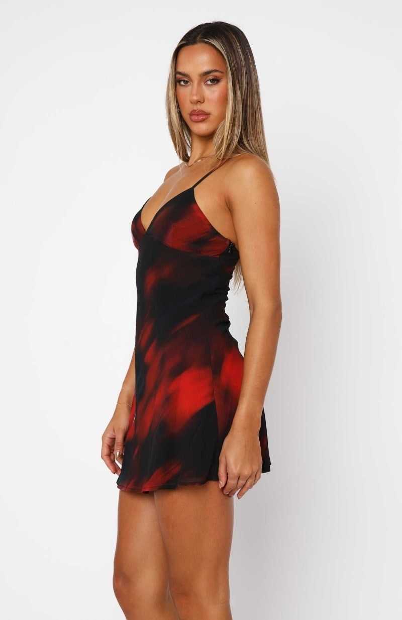 White Fox The Riviera Mini Dress Crimson Blur | TXYQWR-801