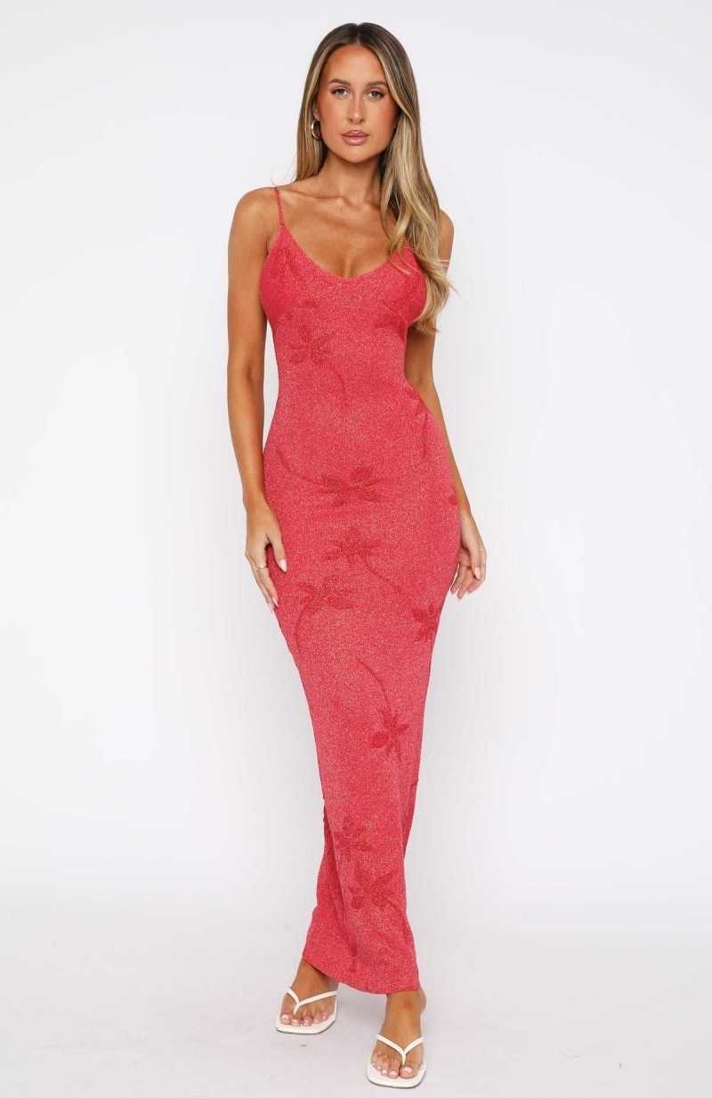 White Fox Trust Issues Maxi Dress Red | JPCYUS-159