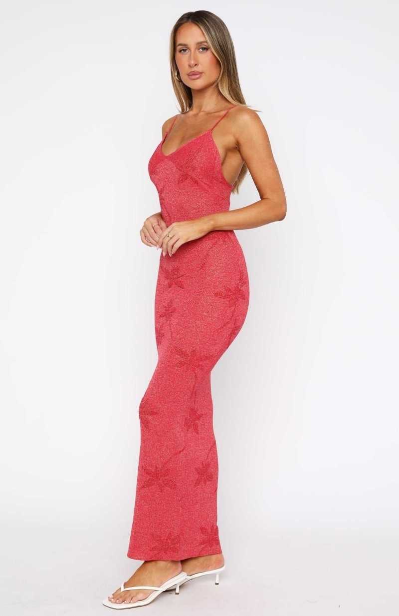 White Fox Trust Issues Maxi Dress Red | JPCYUS-159