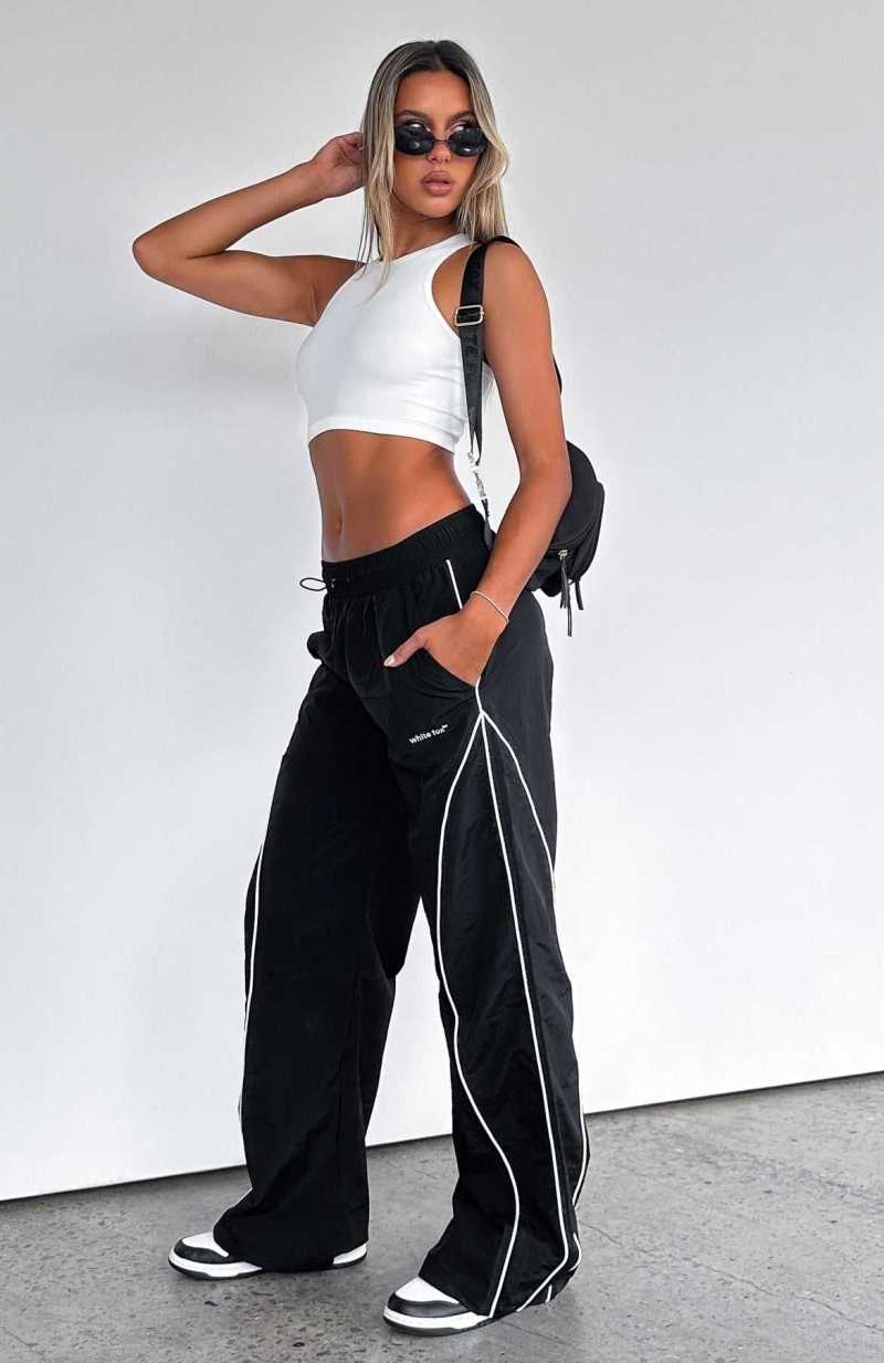 White Fox Unphased Track Pants Black | WJIFGK-630