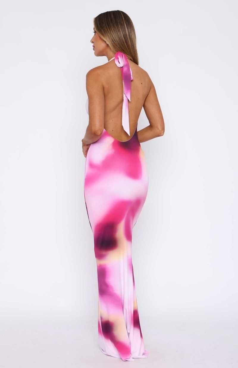 White Fox Vacation Time Maxi Dress Fuchsia Flair | JHTCIY-483