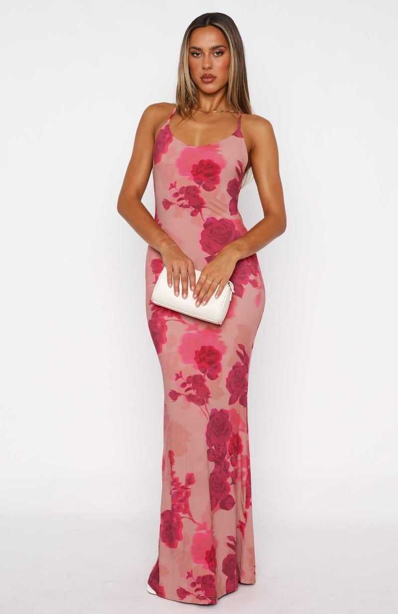 White Fox Vacation Vibes Maxi Dress Blush Rose | FLTMKU-601