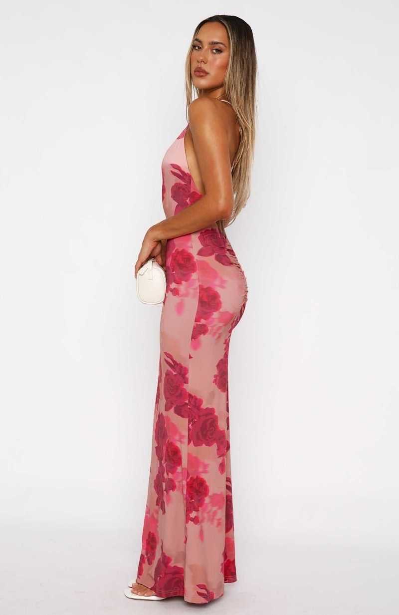 White Fox Vacation Vibes Maxi Dress Blush Rose | FLTMKU-601