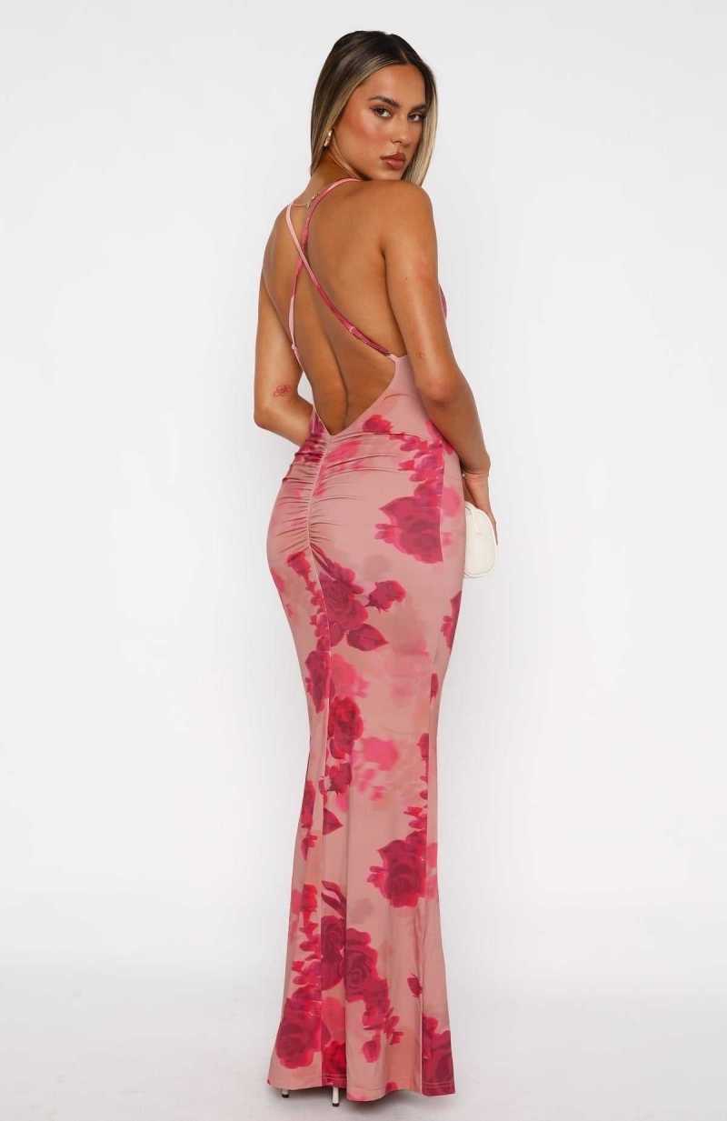 White Fox Vacation Vibes Maxi Dress Blush Rose | FLTMKU-601