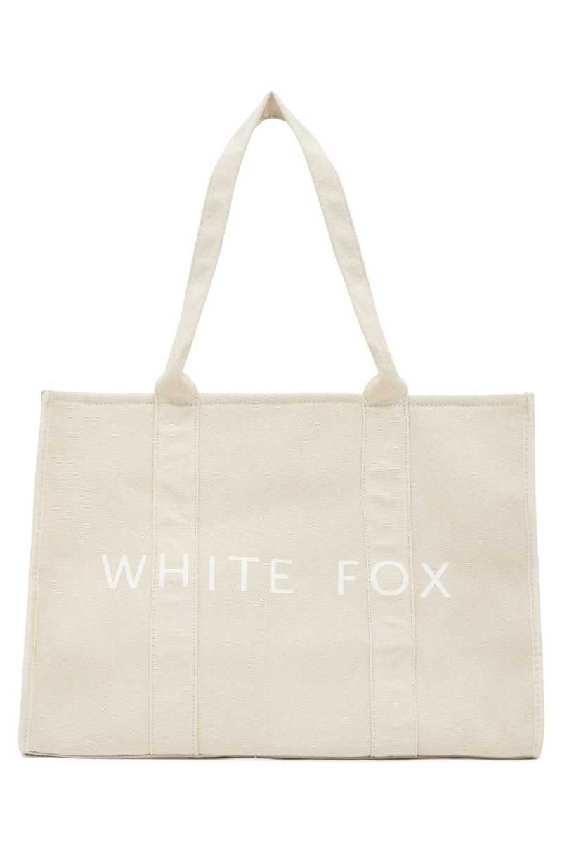 White Fox White Fox Tote Bag Beige | TRZVSM-954