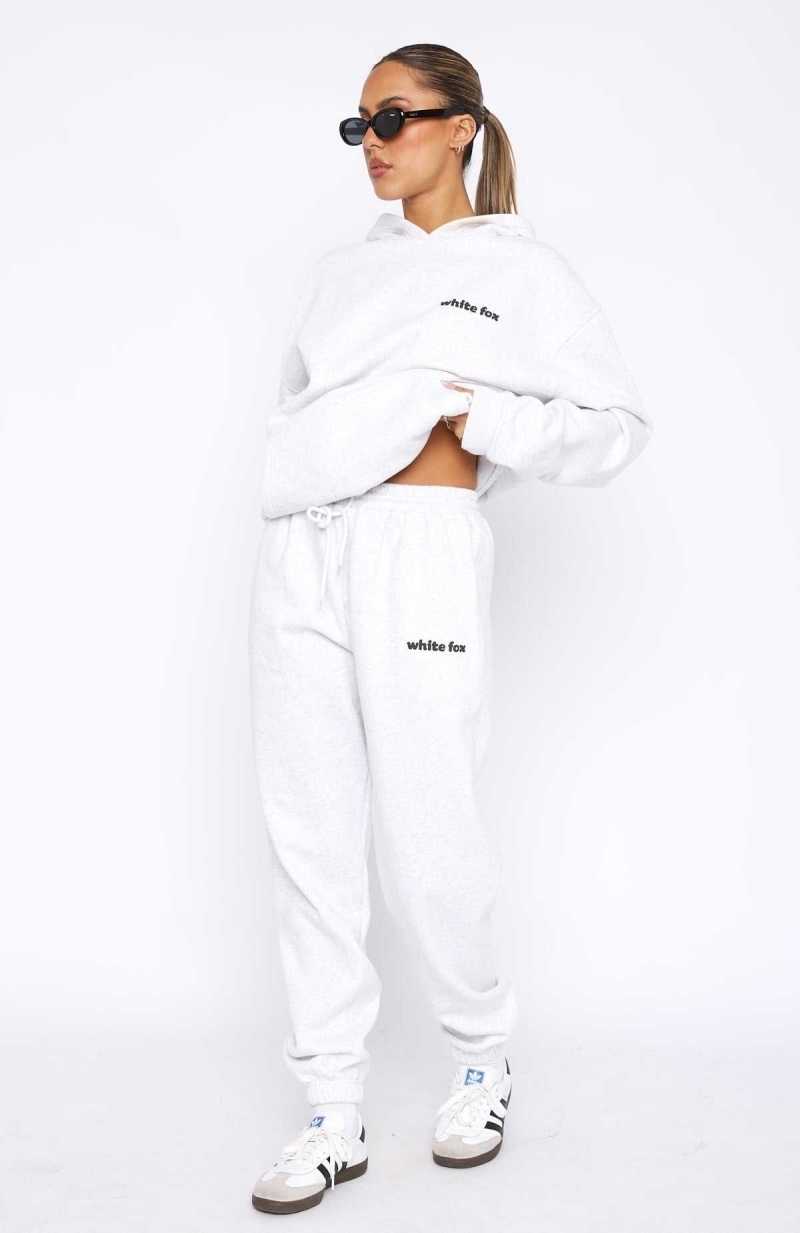 White Fox White Fox World Sweatpants Grey Marle | NBCZXR-614