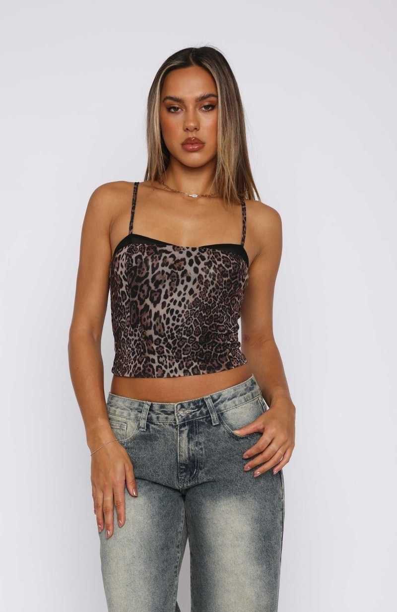 White Fox You And I Mesh Bustier Leopard | XBIGCT-284