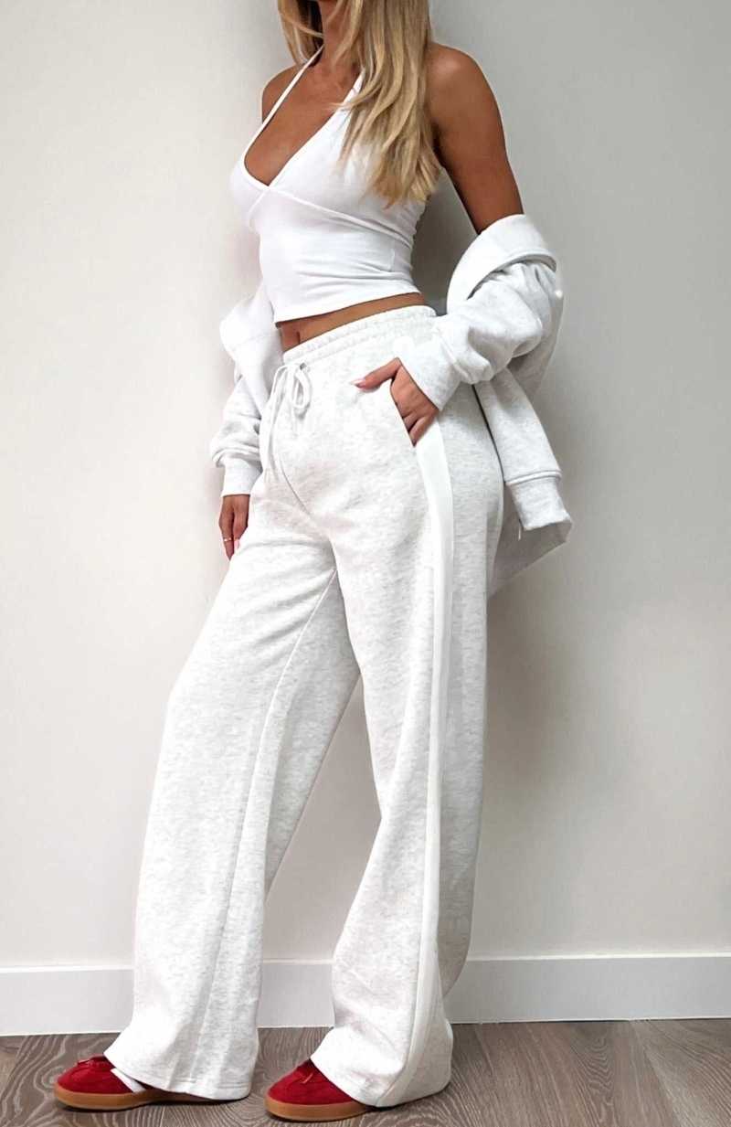 White Fox You Thought Wrong Track Pant Grey Marle | DPJEOW-371