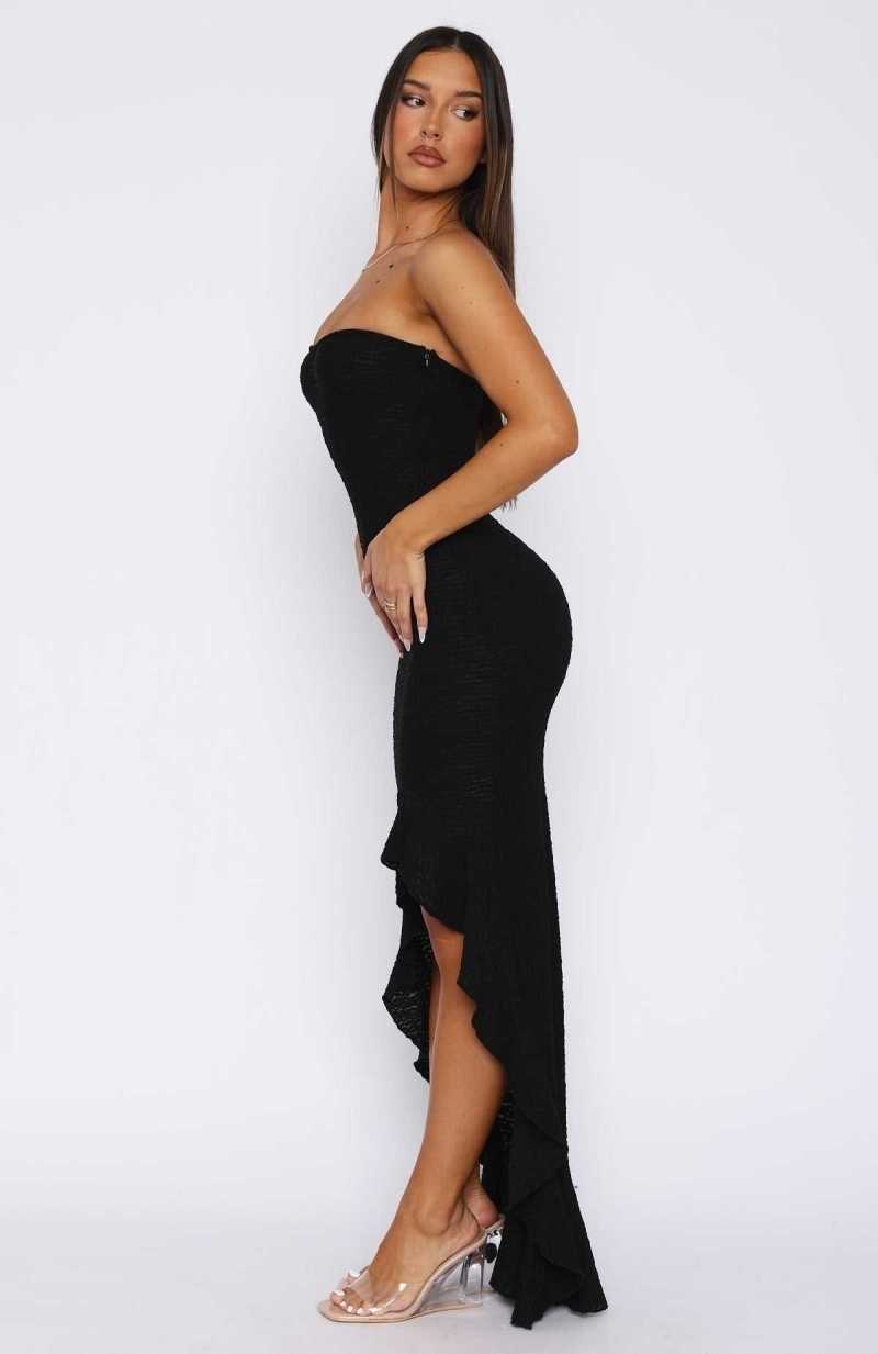 White Fox Your Fantasy Maxi Dress Black | JCSWKL-463