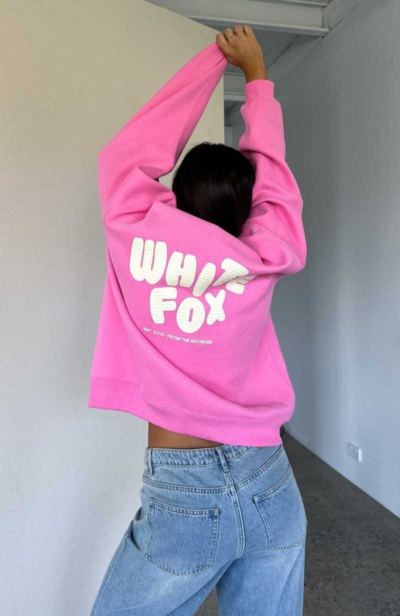 White Fox You\'re Always Right Oversized Sweater Pink | OCLRPX-297