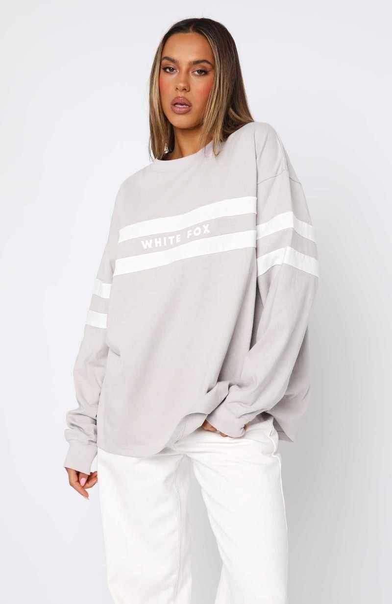 White Fox You're My Inspiration Long Sleeve Tee Moon | CHZSAR-270